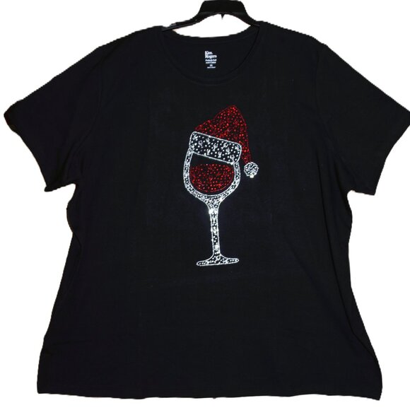 Christmas Wine Glass rhinestone bling VN SS shirt XS S M L XL XXL 1X 2X 3X 4X 5X - Picture 5 of 9